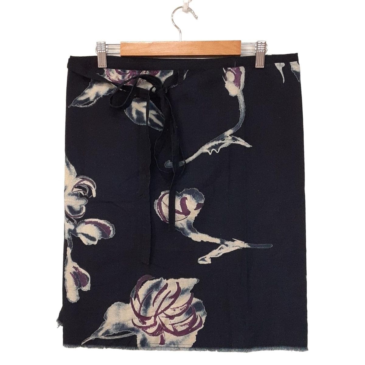 Pallas Palace 十日 パラスパレス トオカ 巻きスカート サイズ0 XS レディース - ネイビー×マルチ ひざ丈