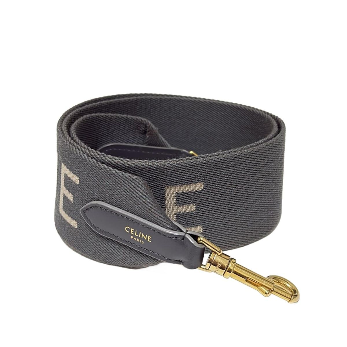 CELINE(セリーヌ) ショルダーストラップ グレー×ベージュ×ゴールド