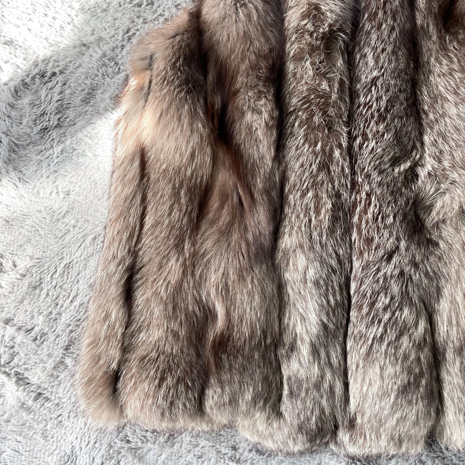 極美品✨シルバーフォックス ロングジレ ロングベスト リアルファー