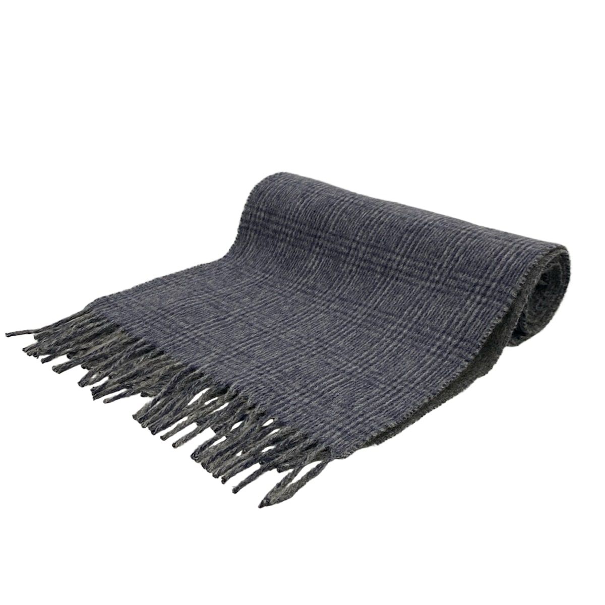 Joshua Ellis(ジョシュアエリス) マフラー美品 - ネイビー×グレー 片面