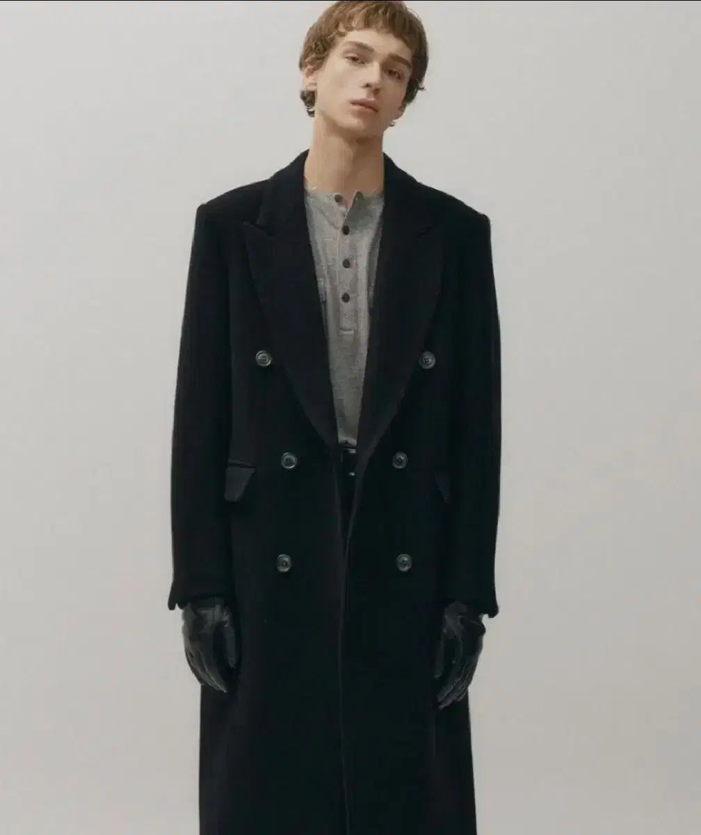 ノイア noirer カシミア ダブルブレスト コート L