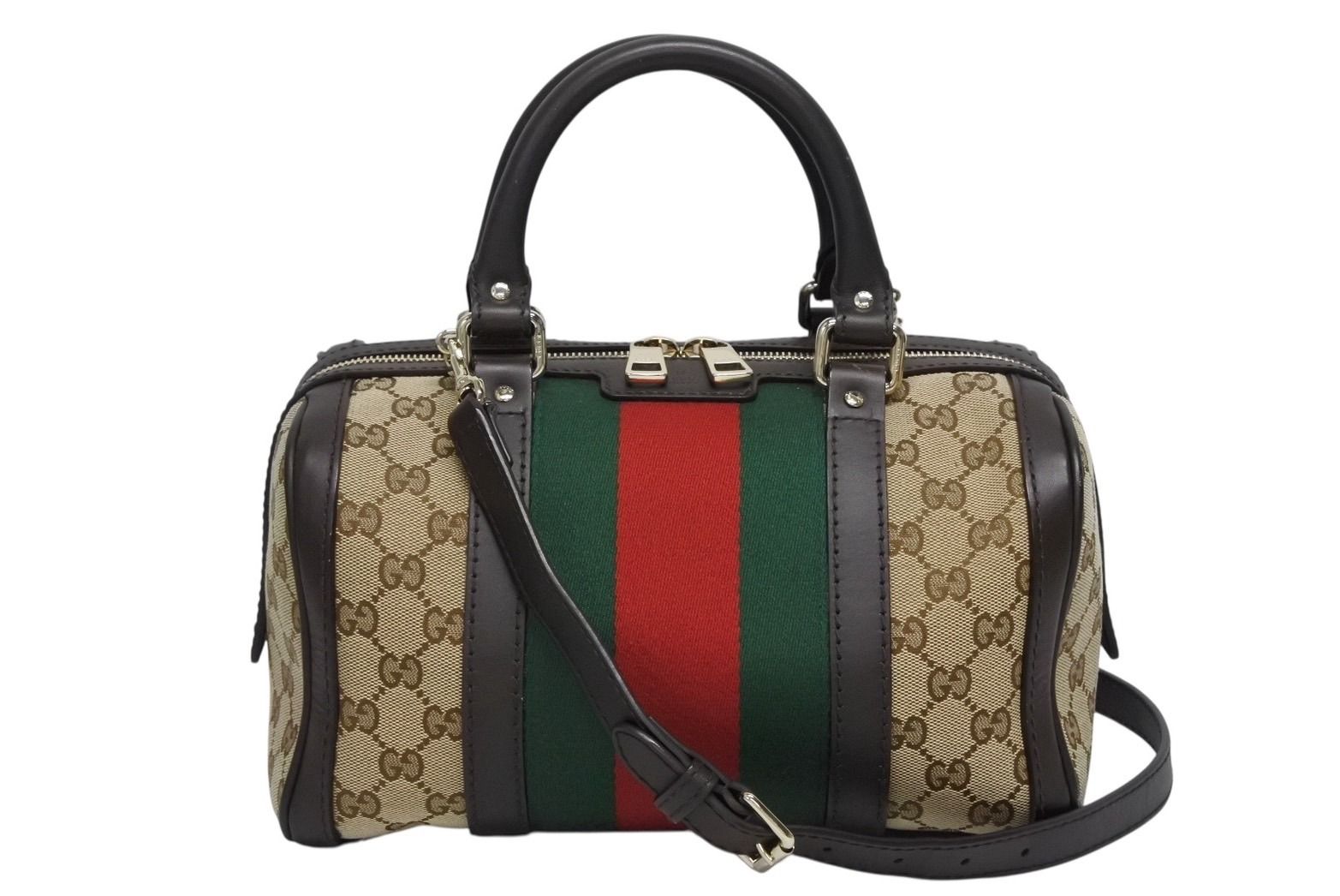 GUCCI グッチ ミニボストンバッグ ハンドバッグ シェリーライン 269876 502752 GGキャンバス ベージュ ゴールド金具 4 b 009536