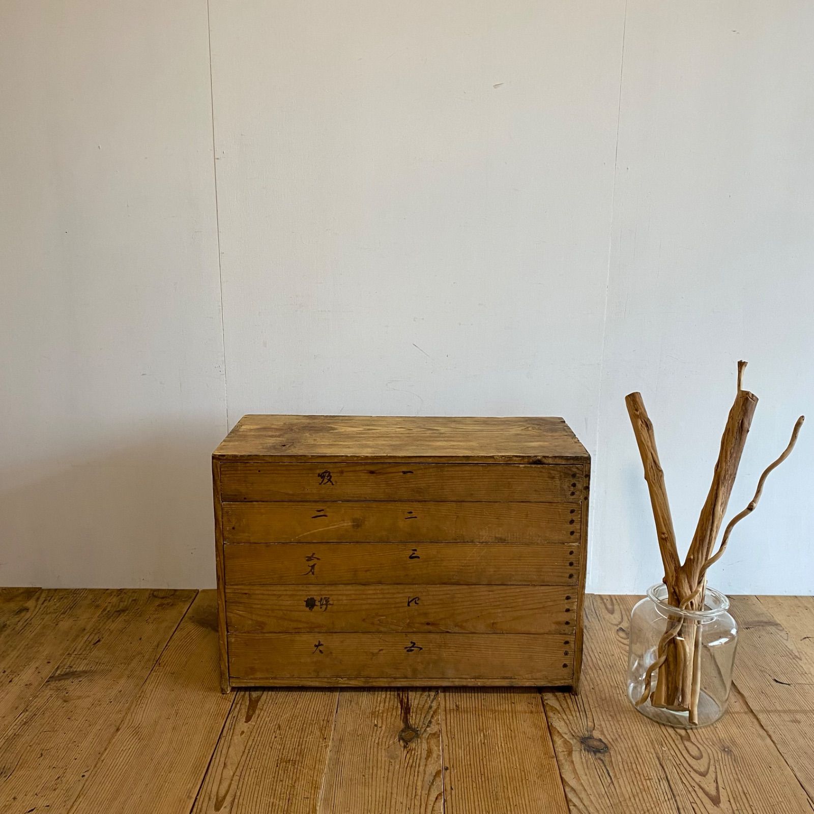 アンティーク 木箱 収納 き 無垢材 y 308