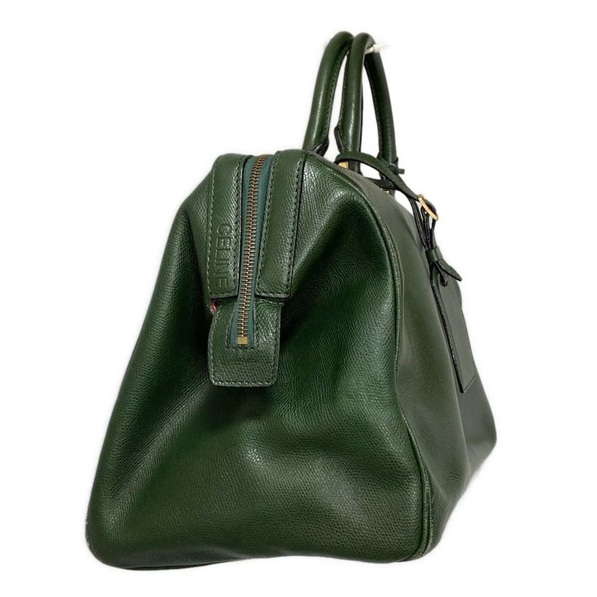 CELINE(セリーヌ) ボストンバッグ - ダークグリーン 本体ロックなし