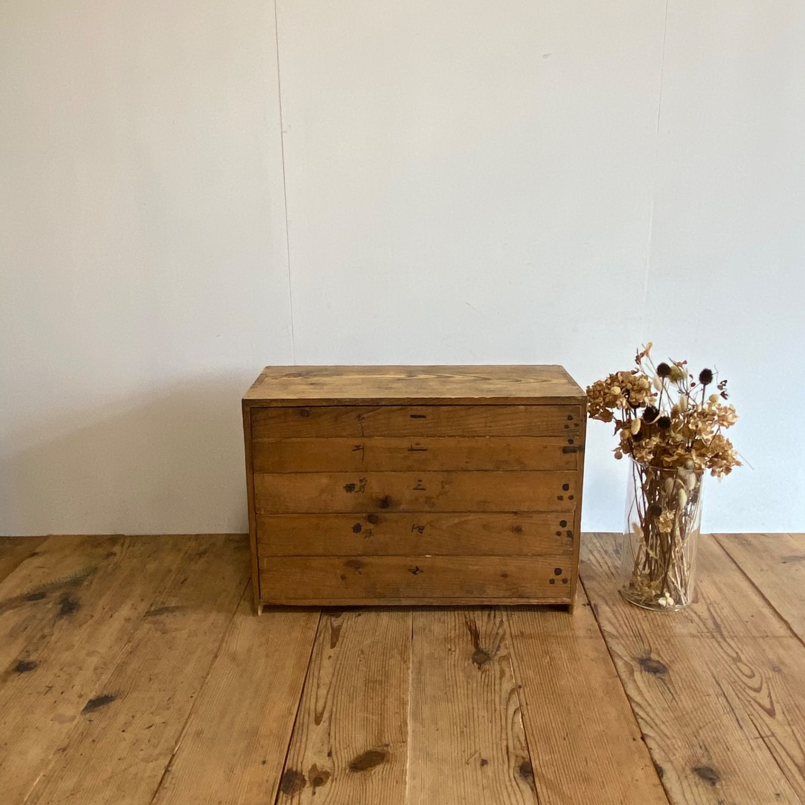 アンティーク 木箱 収納 き 無垢材 y 309