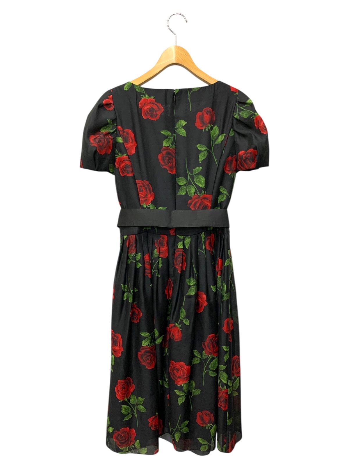 エムズグレイシー ローズプリントドレス 211315 ワンピース 40 ブラック