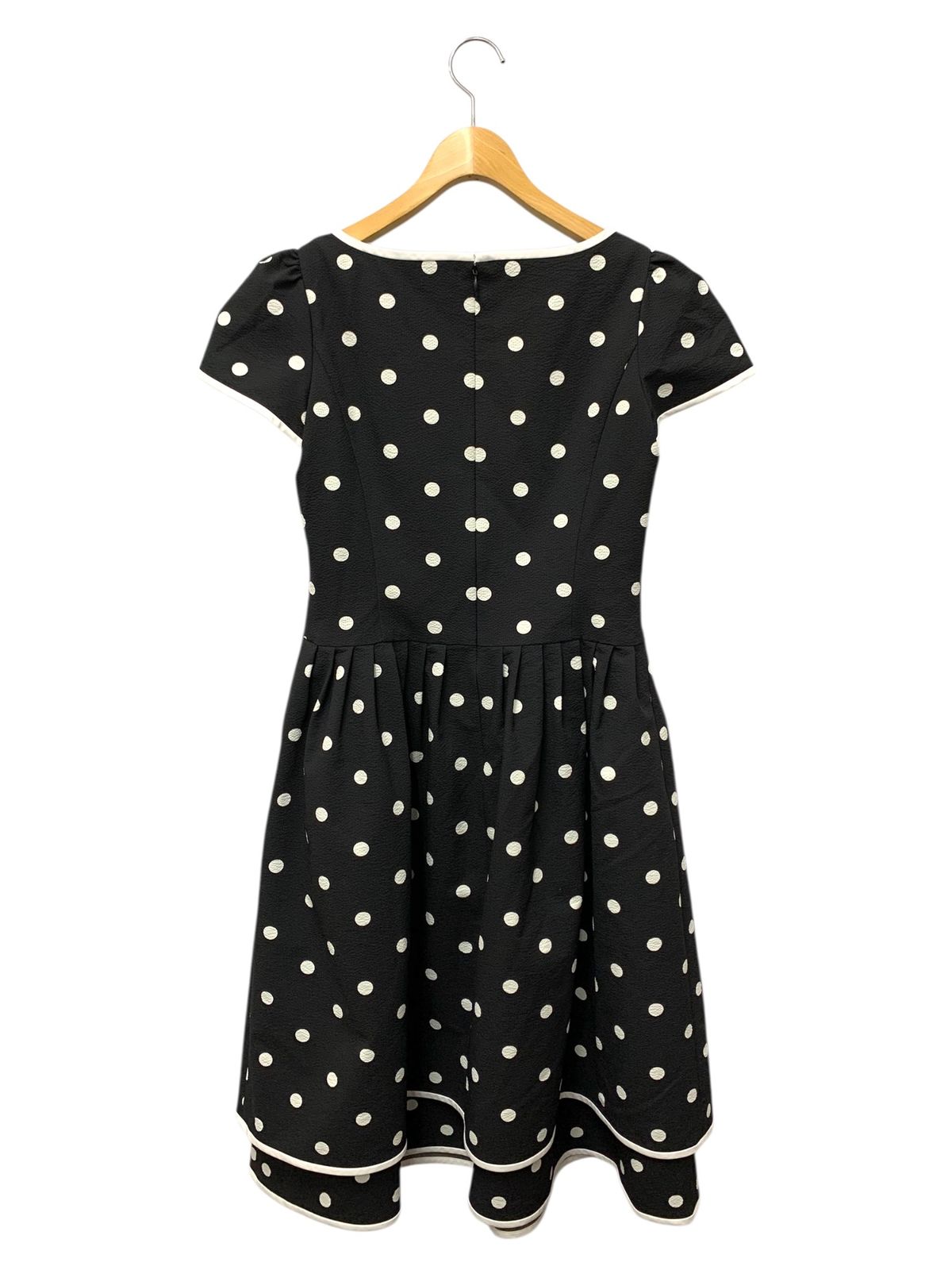 エムズグレイシー サマードットドレス 511334 ワンピース 38 ブラック 水玉 シアサッカー