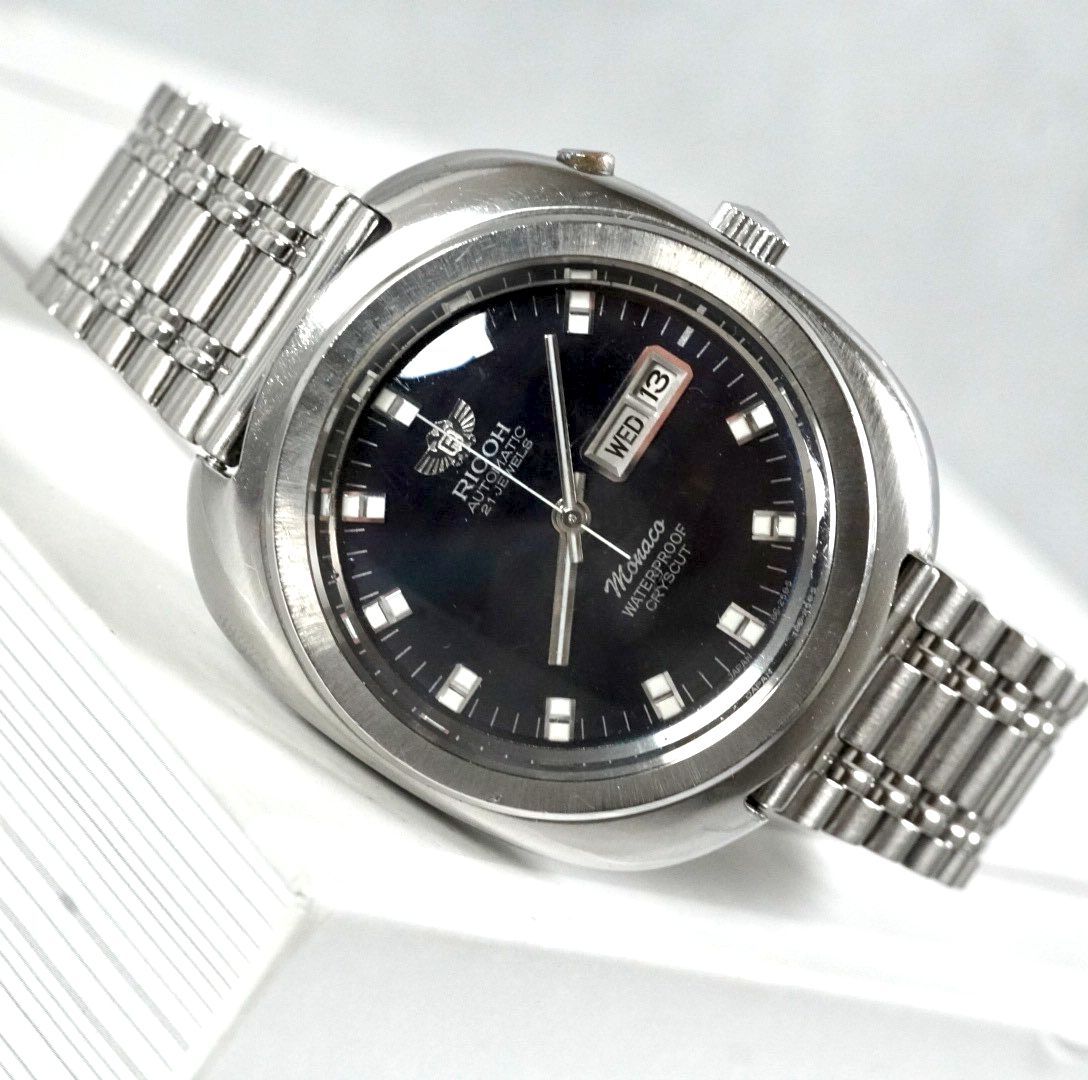 RICOH リコー Monaco モナコ automatic 自動巻き 腕時計 メンズ 青文字
