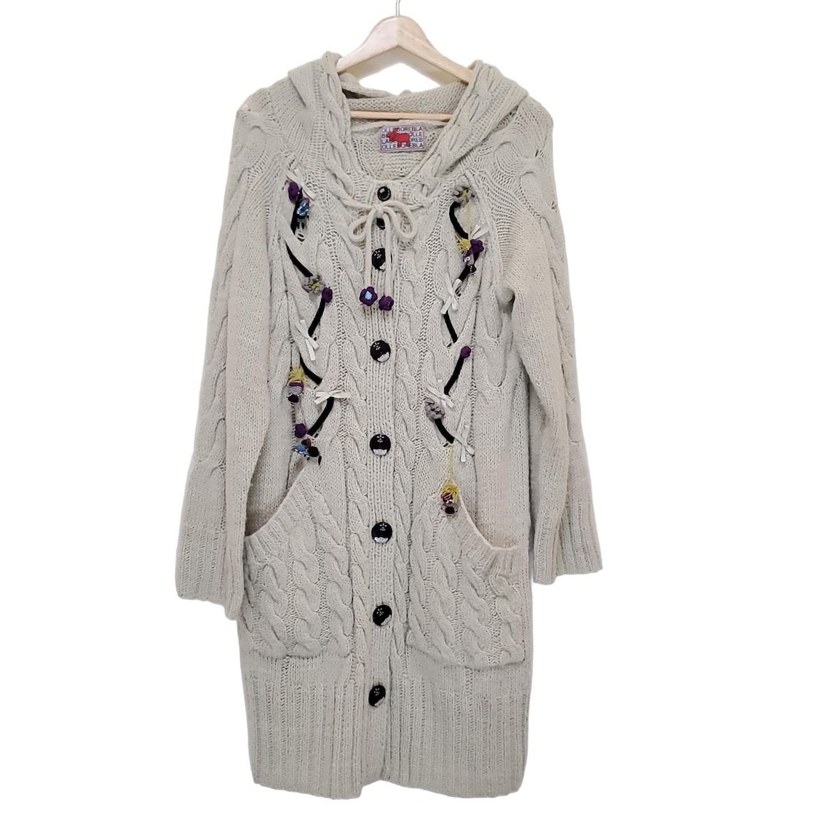 アルベロベロ/オレボレブラ コート レディース - ベージュ×黒×マルチ