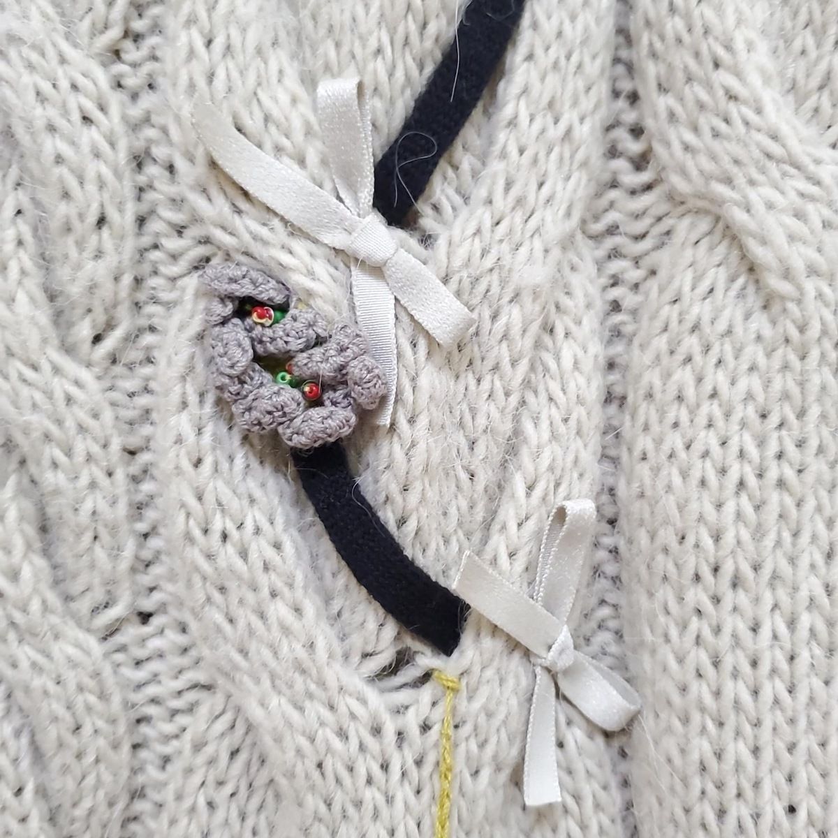 アルベロベロ/オレボレブラ コート レディース - ベージュ×黒×マルチ