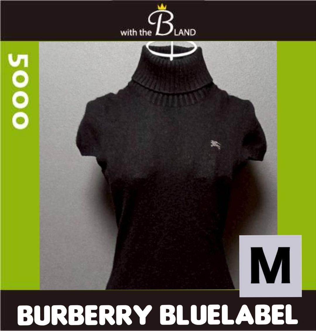 バーバリーブルーレーベル　長袖ニット ハイネック ブラック　38 BURBERRY BLUE LABEL バーバリーブルーレーベル ウールニット