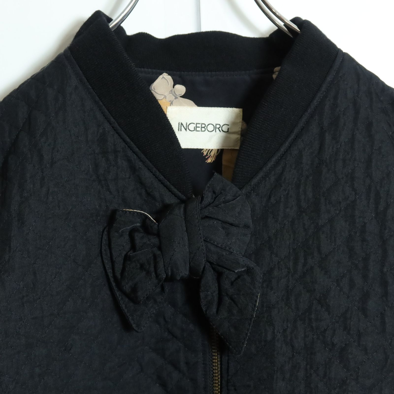 インゲボルグ☆リボンが可愛い♪ キルティング風ボンバージャケット