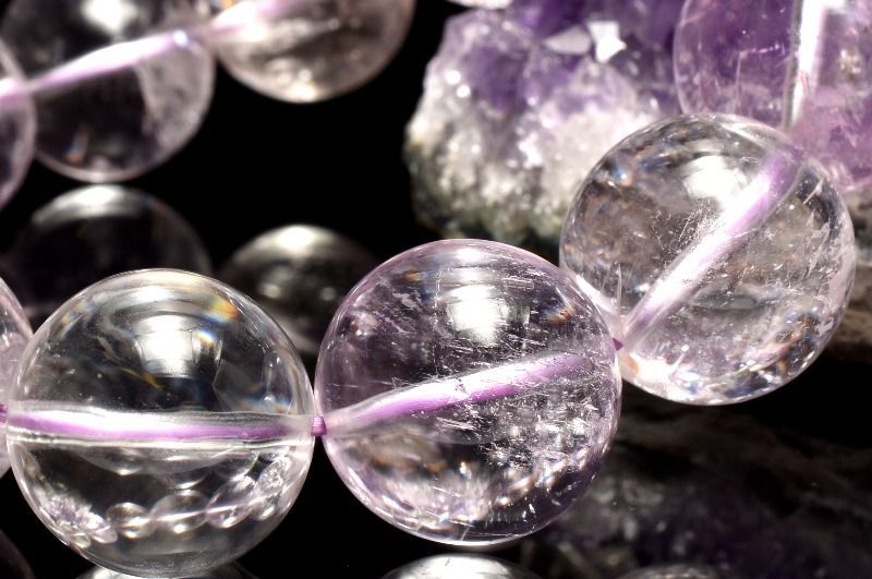 １点物 透明繊維状クラック 無垢 クンツァイト 16-16.5 mm ブレスレット パワーストーン 天然石 _MC 1552