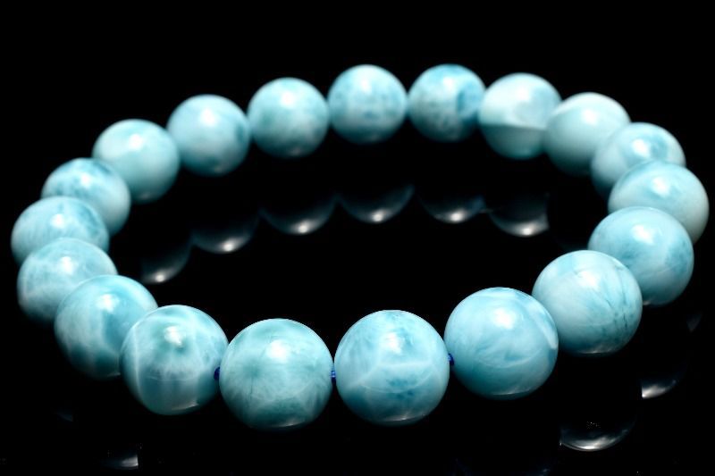 １点物 AAAA くっきり亀甲模様 ラリマー 10 mm ブレスレット パワーストーン 天然石 _MC 1713