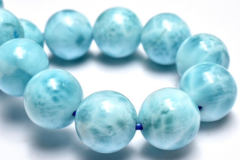  １点物 AAAA くっきり亀甲模様 ラリマー 10 mm ブレスレット パワーストーン 天然石 _MC 1713 ブレスレット バングル アクセサリー