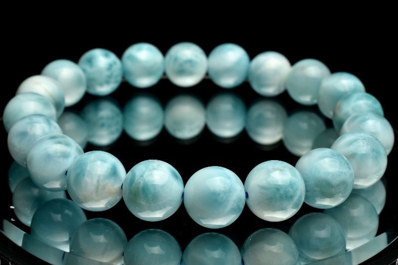 １点物 AA カリブの宝石 ラリマー 10 mm ブレスレット パワーストーン 天然石 _MC 1682 ブレスレット バングル アクセサリー ハンドメイド 手芸