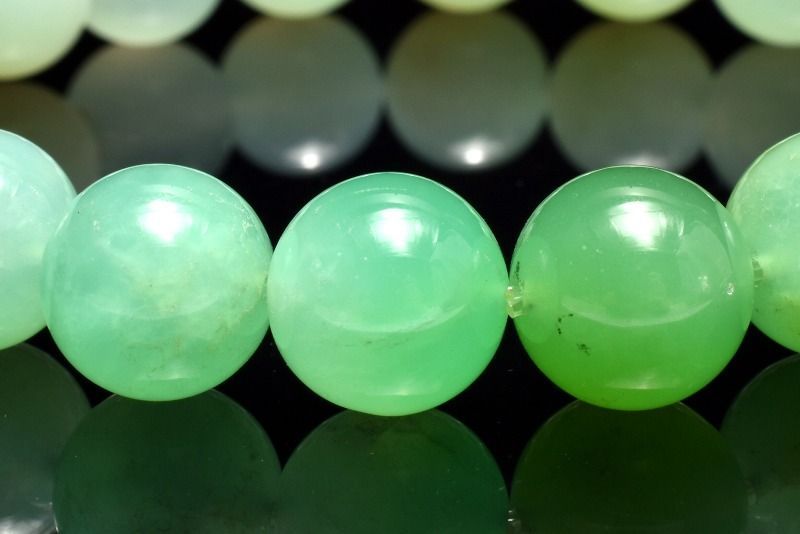 １点物 高発色 癒やしのグリーン クリソプレーズ 11 mm グラデーション ブレスレット パワーストーン 天然石 _MC 1576