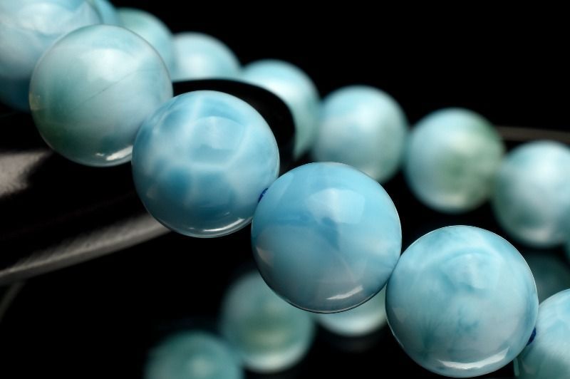  １点物 AA カリブの宝石 ラリマー 9.5 mm ブレスレット パワーストーン 天然石 _MC 1681 ブレスレット バングル アクセサリー