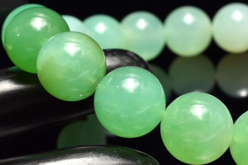  １点物 高発色 癒やしのグリーン クリソプレーズ 11 mm グラデーション ブレスレット パワーストーン 天然石 _MC 1576 ブレスレット バングル アクセサリー