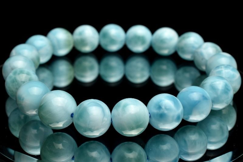 １点物 AA カリブの宝石 ラリマー 9.5 mm ブレスレット パワーストーン 天然石 _MC 1681