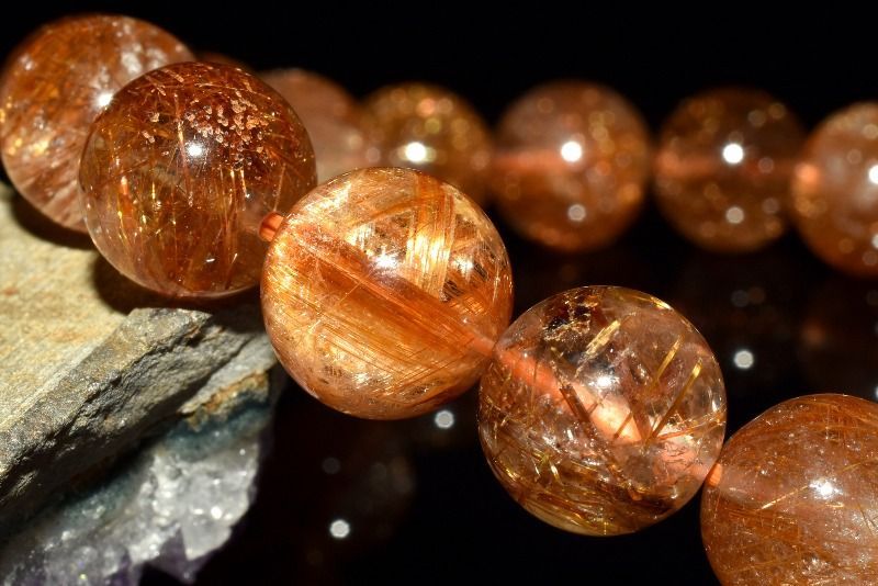 １点物 キャッツアイ効果 ブロンズルチルクォーツ 10.5 mm ブレスレット パワーストーン 天然石 _MC 1578