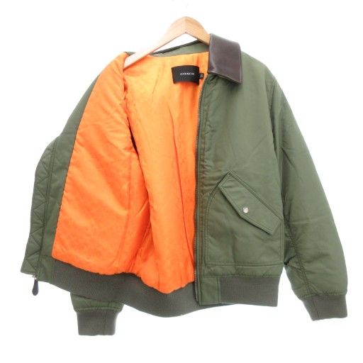 コーチ COACH ウーブン ジャケット レザーカラー MA-1 フライト