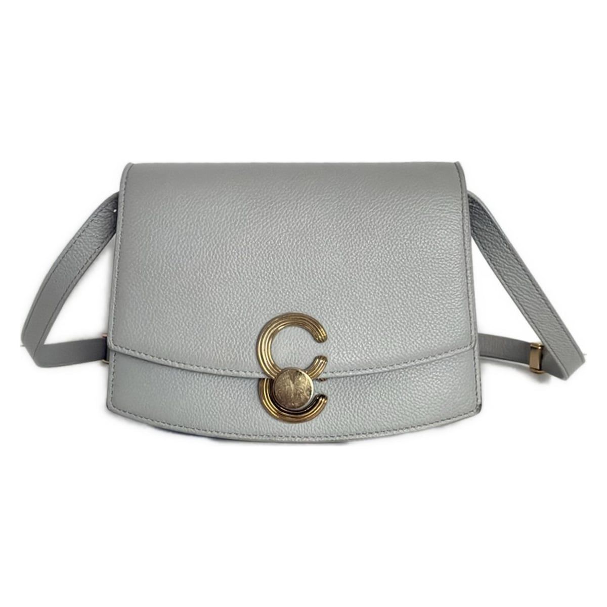 CAFUNE グレー ショルダーバッグ CAFUNE(カフネ) ショルダーバッグ - ライトグレー 斜めがけ レザー