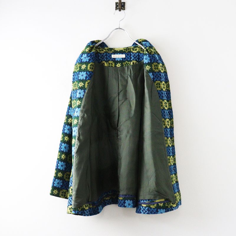 美品 コットンハウスアヤ Cotton House Aya フラワーボーダー柄織り