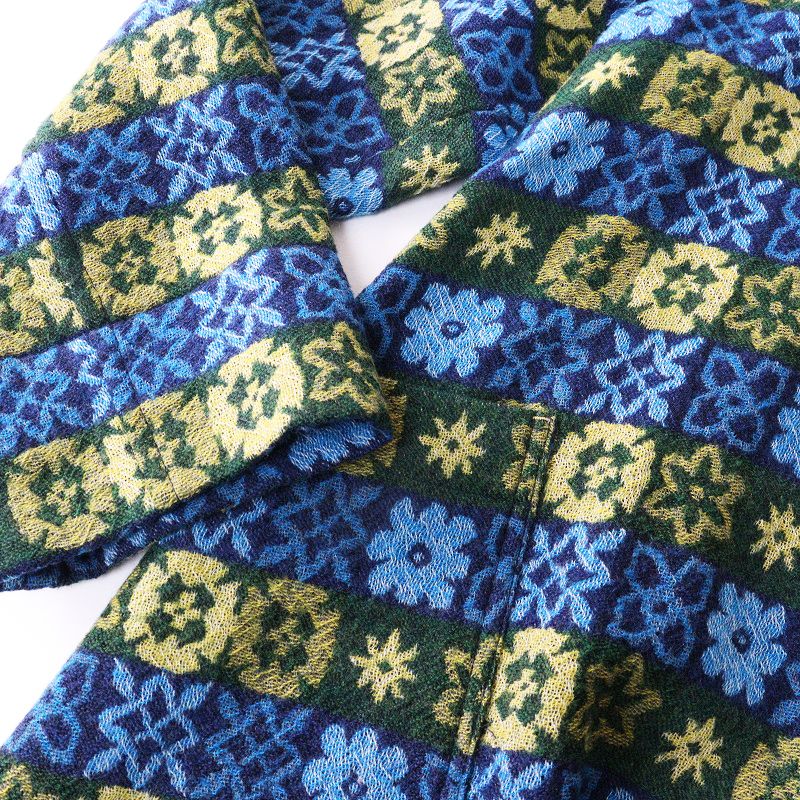 美品 コットンハウスアヤ Cotton House Aya フラワーボーダー柄織り