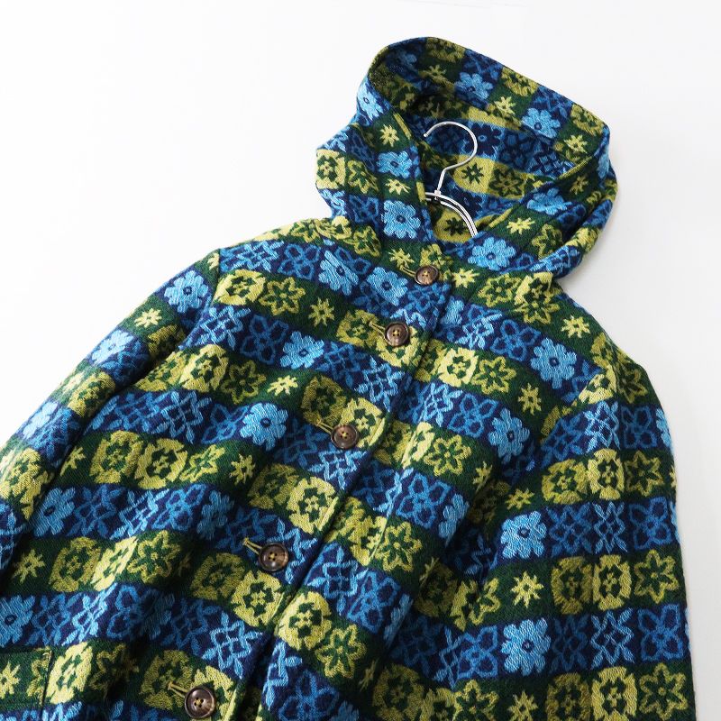 美品 コットンハウスアヤ Cotton House Aya フラワーボーダー柄織り