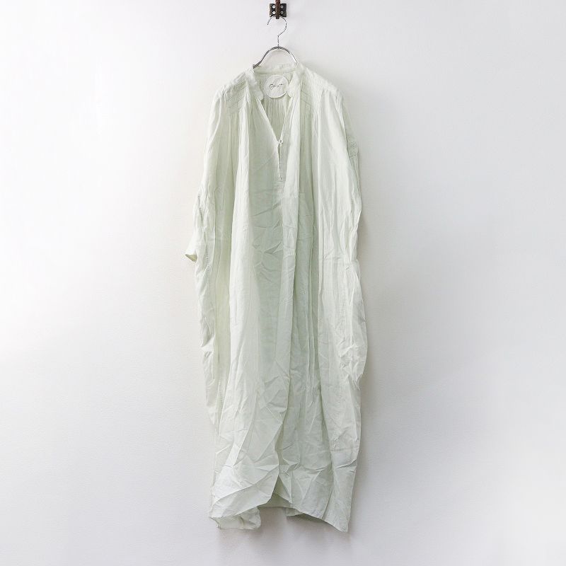 フィータ Pheeta コットンスキッパーピンタックワンピース 1 オフホワイト ドレス ワイド ロング インド製