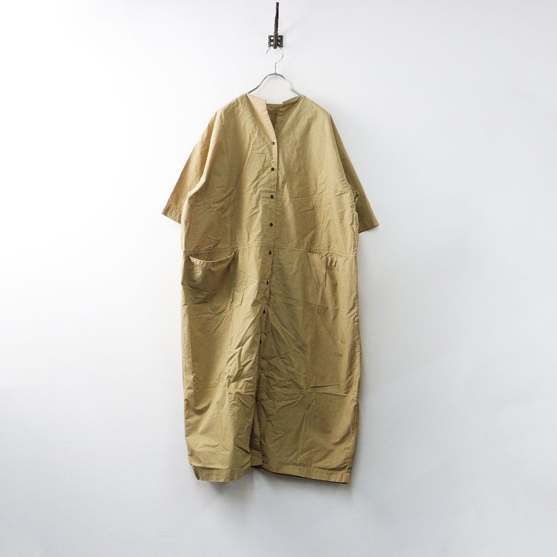 ネストローブ nest Robe フィニッシュコットンラミーコクーンワンピース F｜ベージュ トップス 前開き