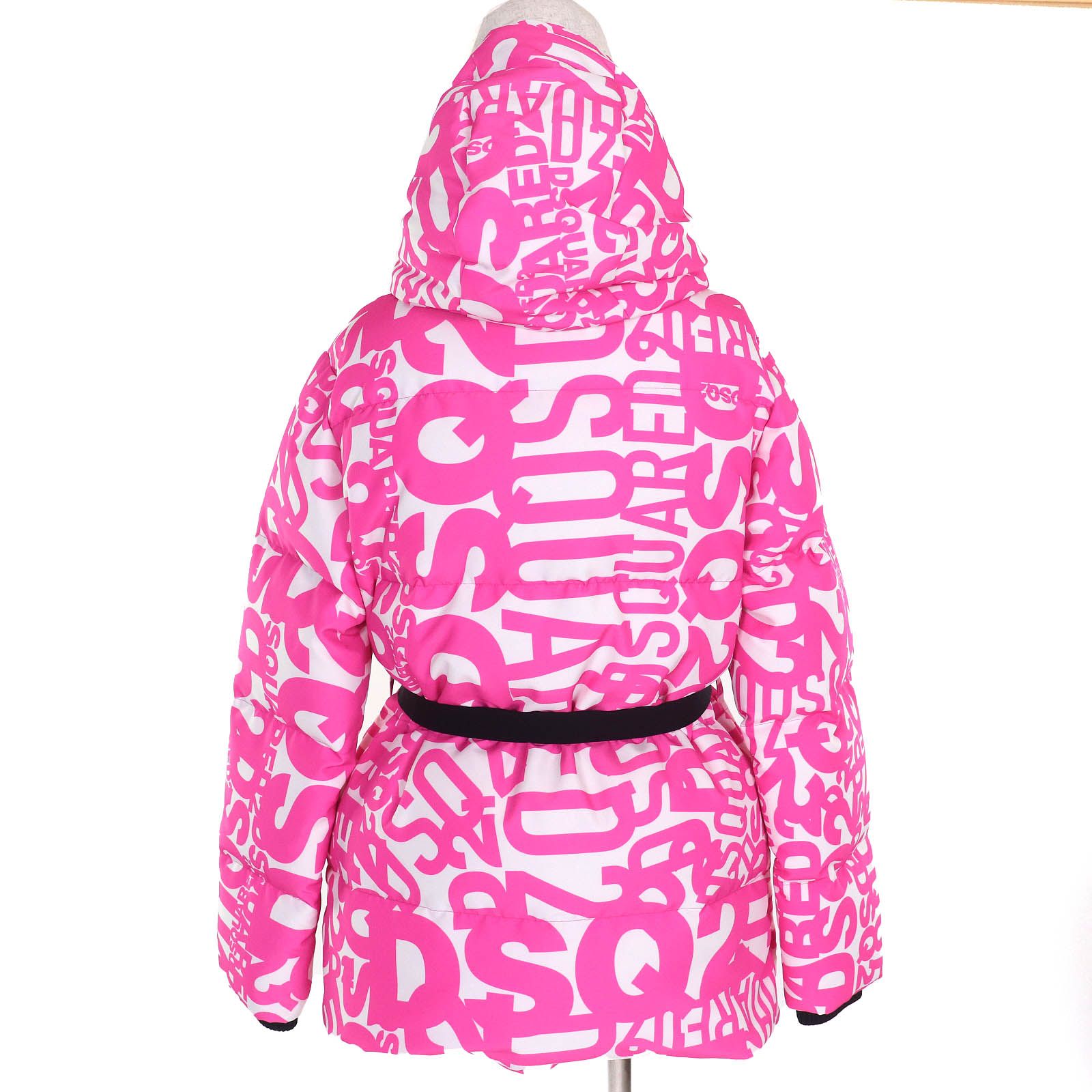 未使用品△DSQUARED2 ディースクエアード 20AW S72AM0873 インナーベスト付 ロゴ総柄 3WAY ダウンジャケット ピンク ホワイト 36 正規品 未使用品△DSQUARED2 ディースクエアード 20AW S72AM0873 インナー