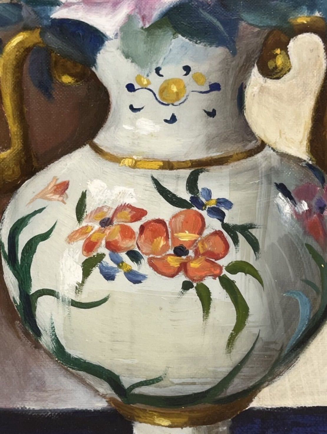 小川等 「薔薇図」油彩 10号 静物画 直筆サイン入り 示現会会員 岐阜県