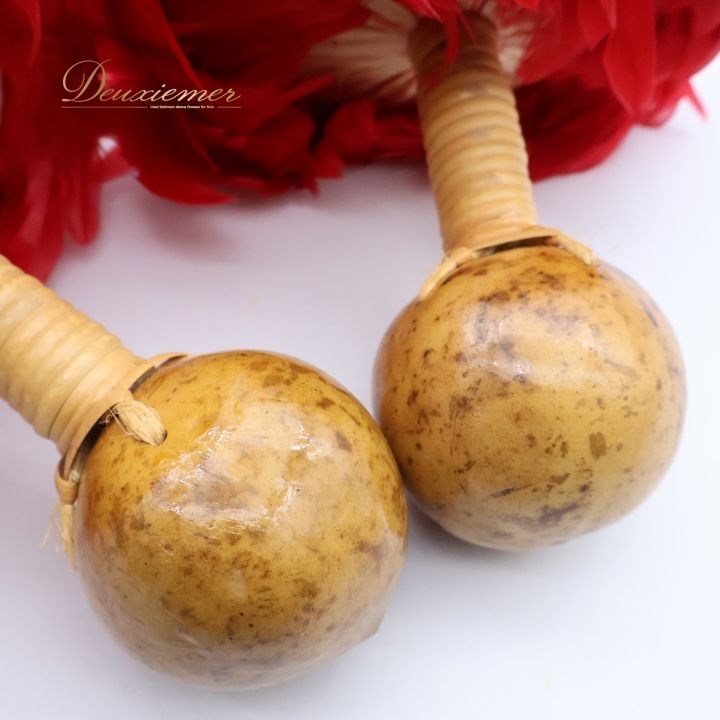 フラダンス ウリウリ マラカス 小物 小道具 楽器 レッド系 赤 イエロー