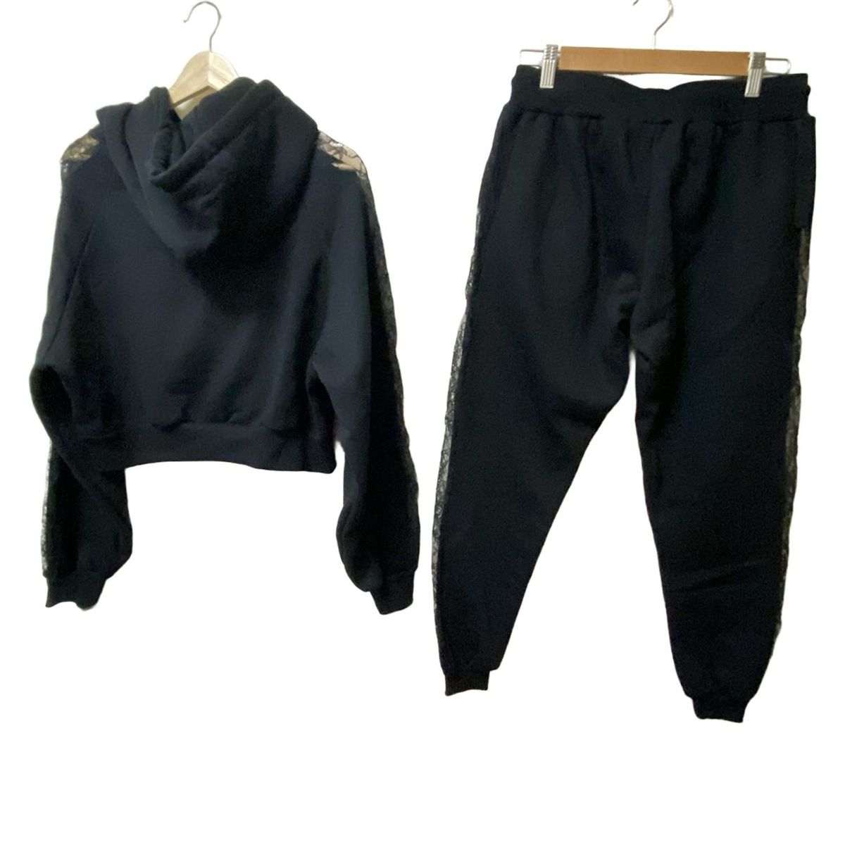 Rady レディ レディースパンツセットアップ レディース - 黒 サイドレースライン|ウエストゴム