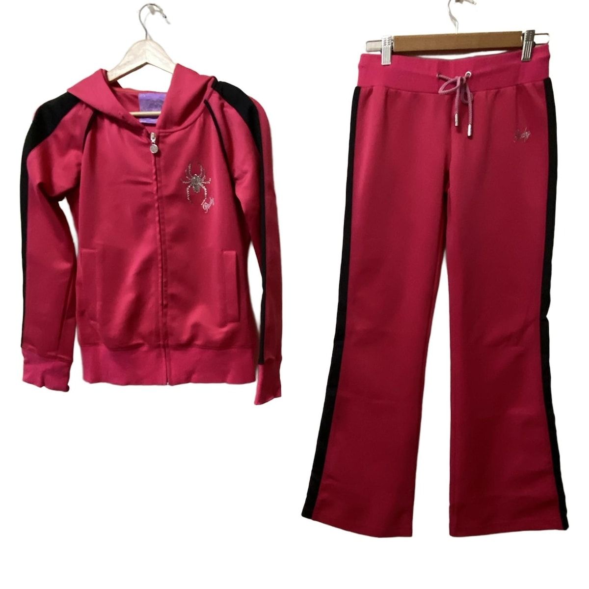 Rady レディ レディースパンツセットアップ レディース - ピンク×黒 サイドライン ウエストゴム ラインストーン