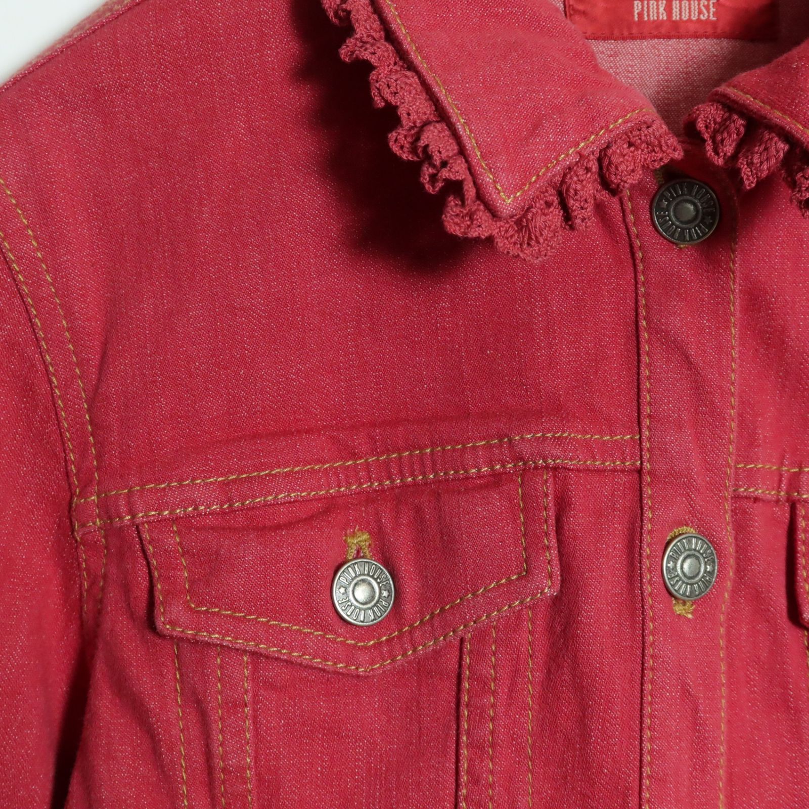 美品】ピンクハウス☆目を惹く！ かぎ針編み風レースが可愛い デニム