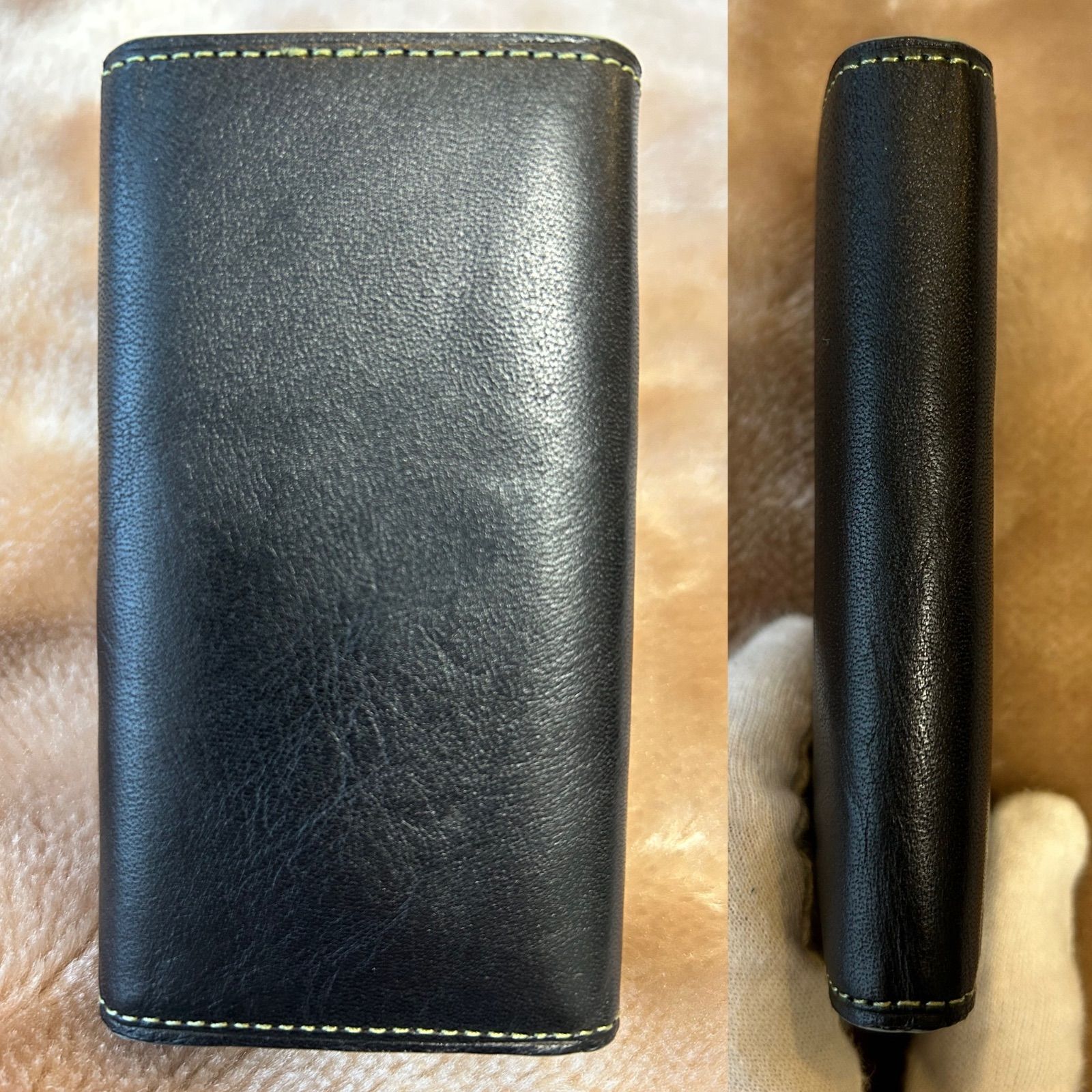 TAKEO KIKUCHI タケオキクチ 品番 1891 種類 3つ折り4連キーケース 紳士小物 カラー black ブラック 黒色系 green グリーン 緑色系 バイカラー 素材レザー 柄 無地 カード冊子 箱メンズmen’s男性用