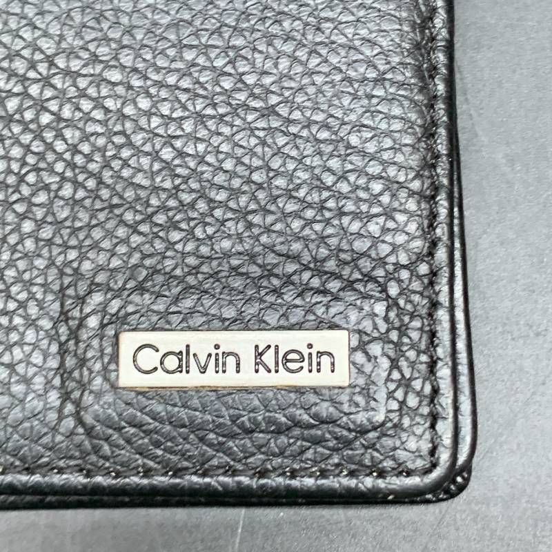 S 343カルバンクライン カードケース パスケース CK Calvin Klein BLACK ブラック レザー 本革 名刺入れ 名刺ケース メンズレディース