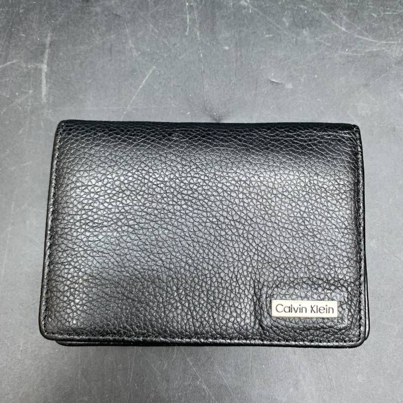 S 343カルバンクライン カードケース パスケース CK Calvin Klein BLACK ブラック レザー 本革 名刺入れ 名刺ケース メンズレディース