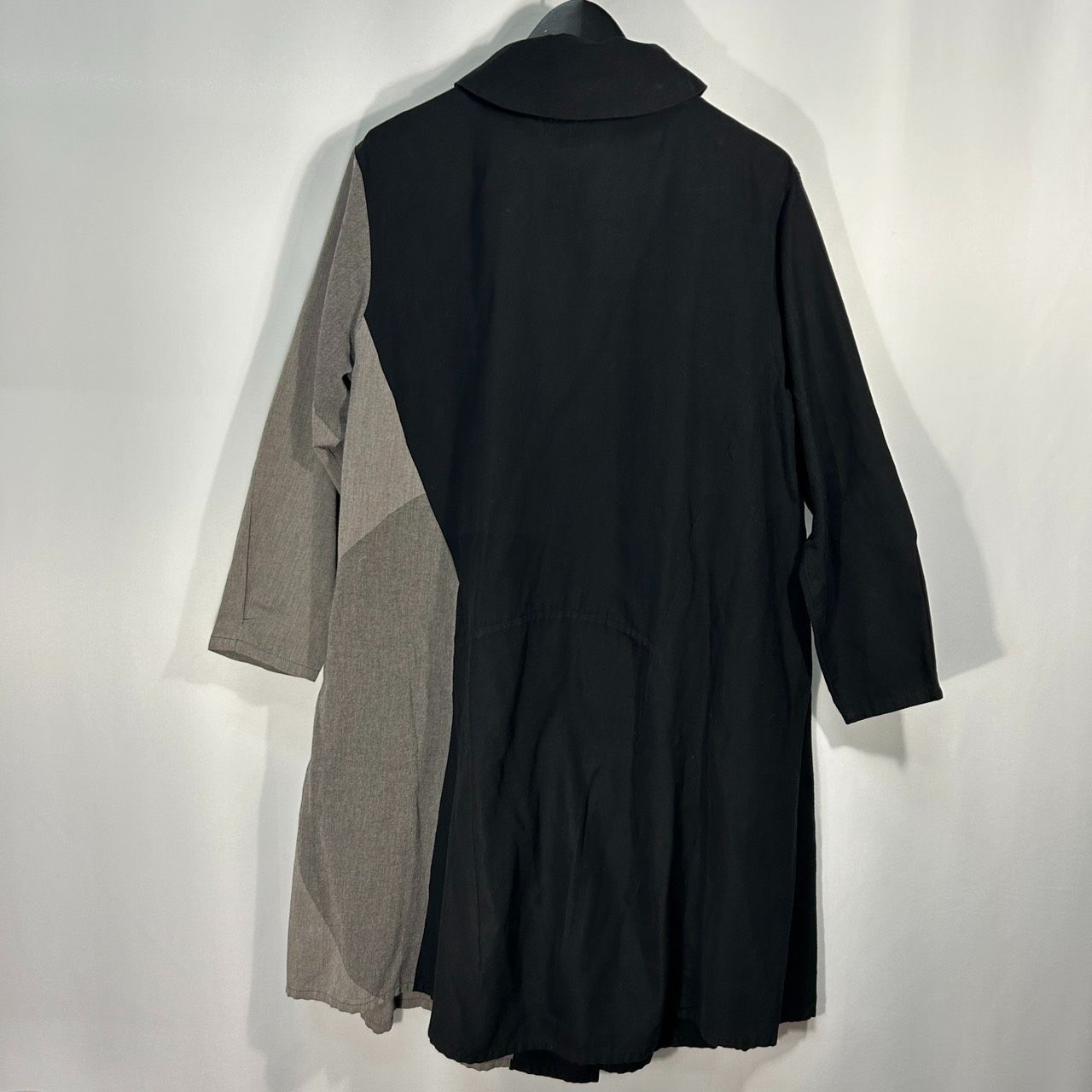 慈雨【40】ブラック系 シャツブラウス 長袖 ロング バイカラー