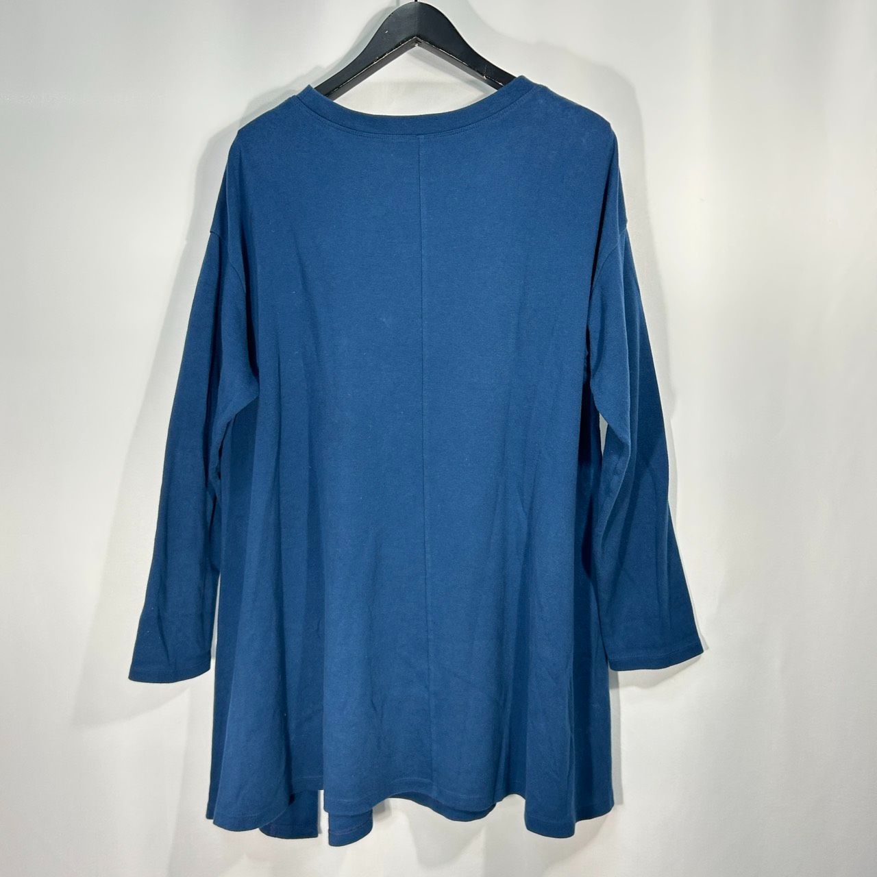 Cube-Cube【40】ブルー チュニック 長袖 ロング丈Tシャツ トップス