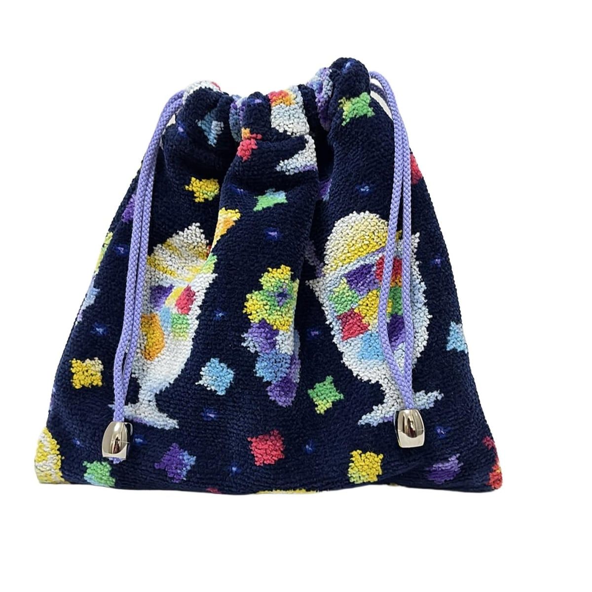 FEILER フェイラー ポーチ ダークネイビー×イエロー×マルチ 巾着 LOVERARY フルーツ