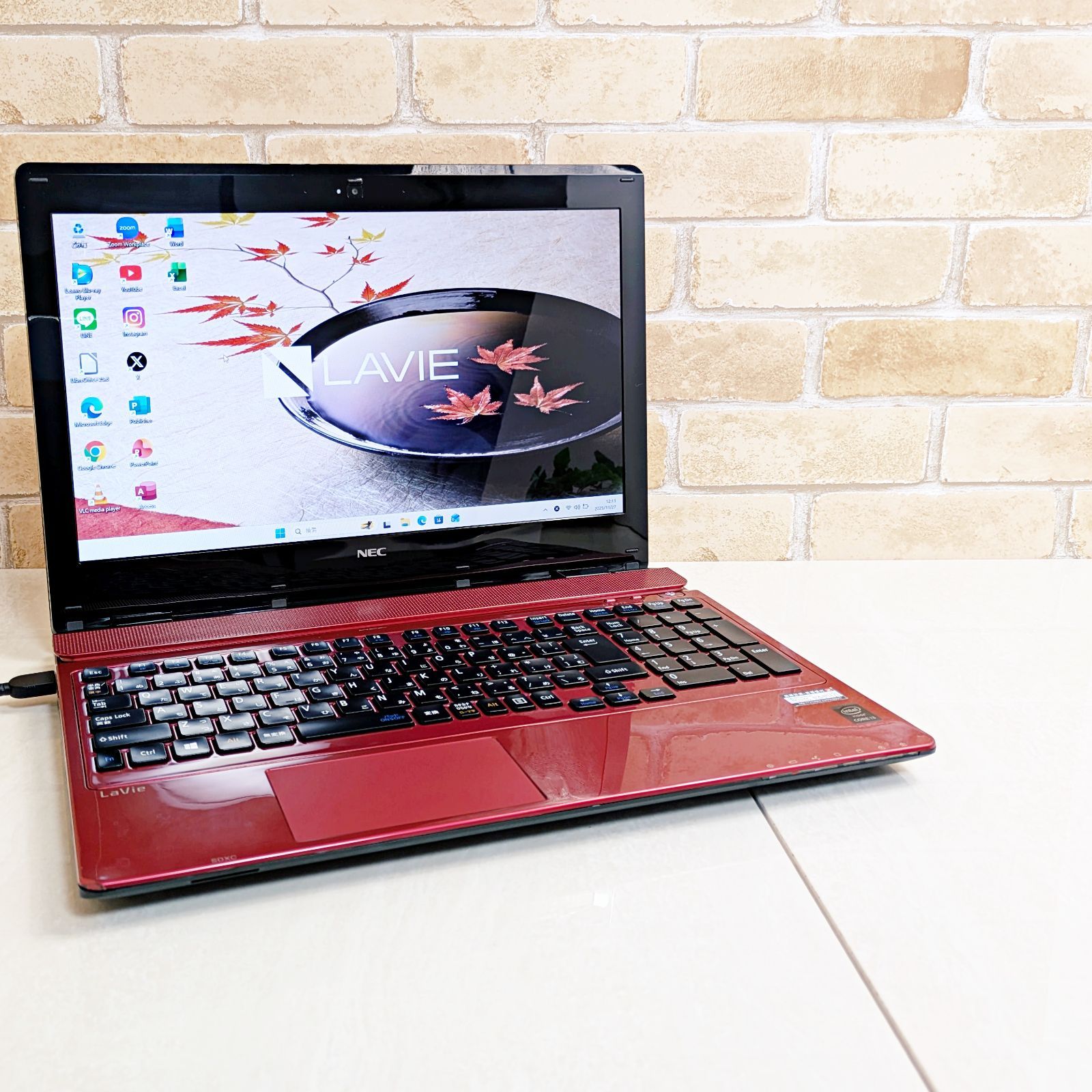 i3 SSD✨コンパクト 中古パソコン ノート 赤 初期設定済 オフィス付 初心者向✨快適i3・カメラ付・DVD◇赤◇すぐ使えるノートパソコン