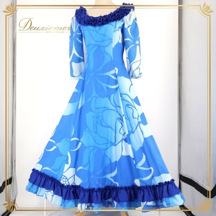 フラダンス 衣装 ワンピース ドレス ブルー系 CC Fashions ハワイアン