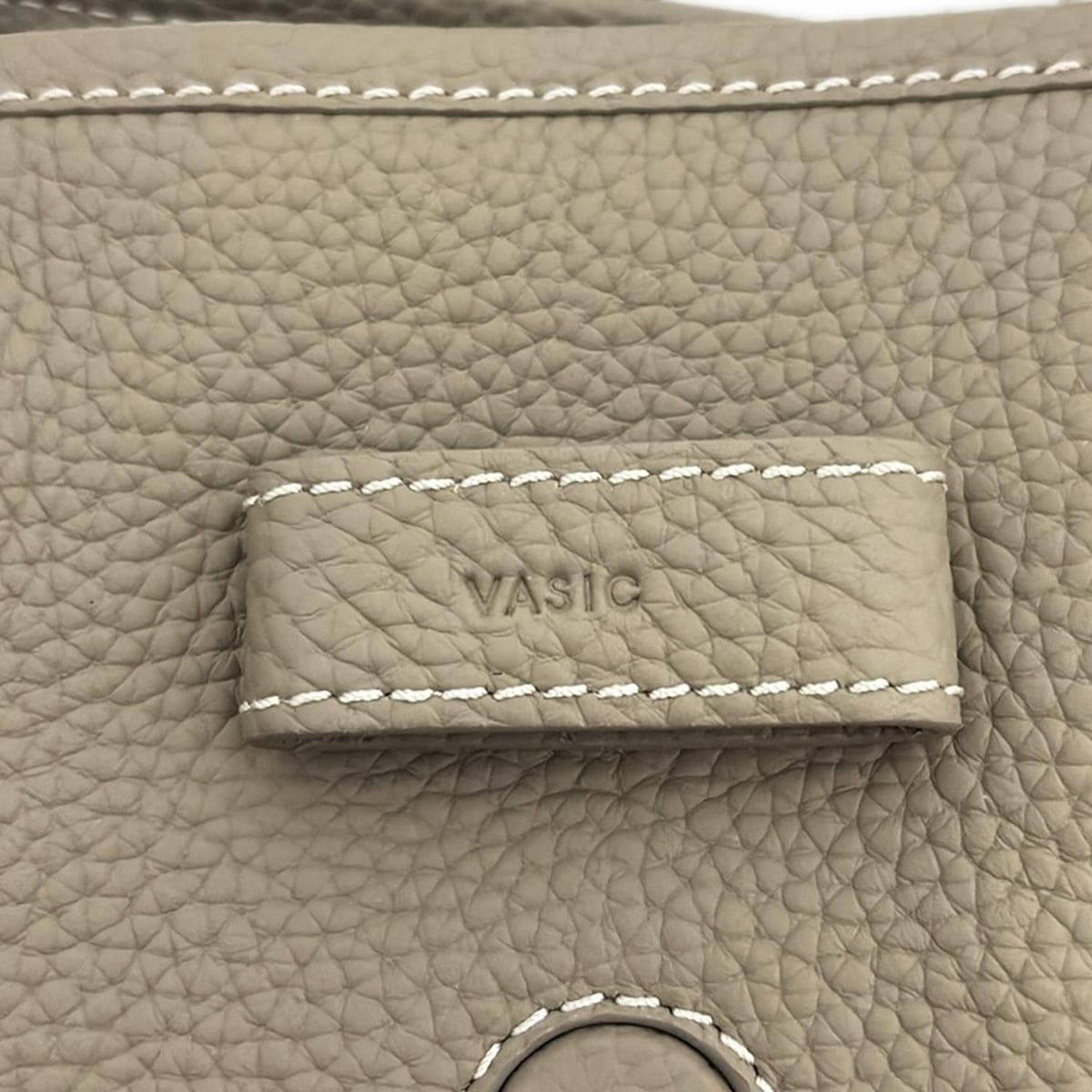 VASIC ベージュ レザー ハンドバッグ ポートミニ momo.m VASIC