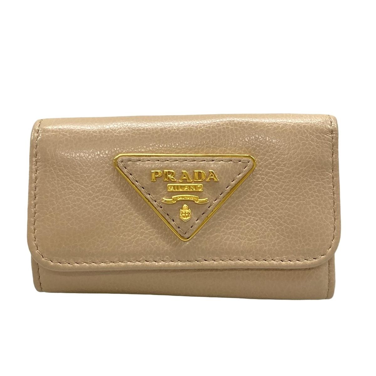 PRADA プラダ キーケース 1 PG 222 ピンクベージュ 6連フック レザー