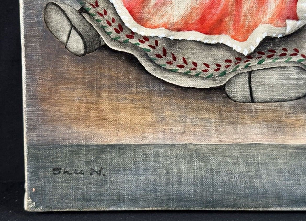 油彩画 8号 人形モチーフ（作者不詳） 成瀬収「ドイツ人形」油彩 4号 静物画 直筆サイン入り 春陽会会員 人気