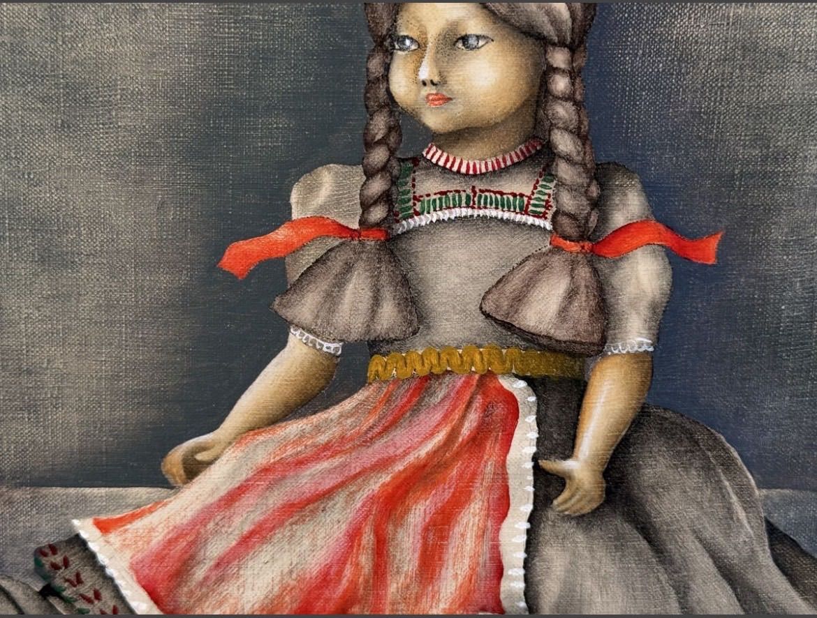 成瀬収「ドイツ人形」油彩 4号 静物画 直筆サイン入り 春陽会会員 人気